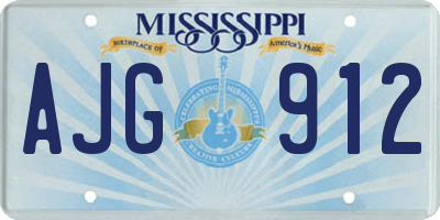MS license plate AJG912