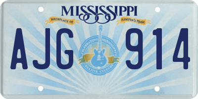 MS license plate AJG914