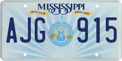 MS license plate AJG915