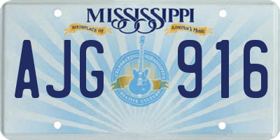 MS license plate AJG916