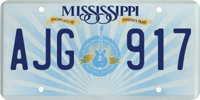MS license plate AJG917
