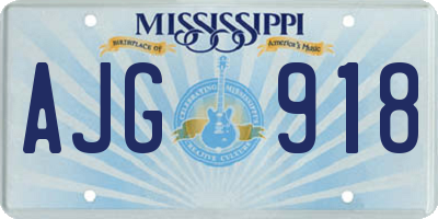 MS license plate AJG918
