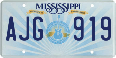 MS license plate AJG919