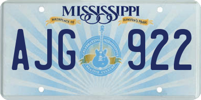 MS license plate AJG922