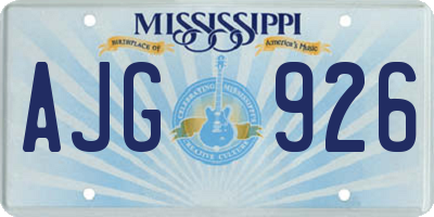 MS license plate AJG926