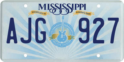 MS license plate AJG927