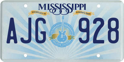 MS license plate AJG928