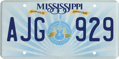 MS license plate AJG929