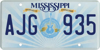 MS license plate AJG935