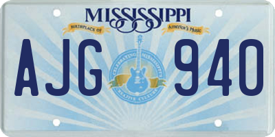 MS license plate AJG940