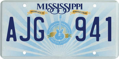 MS license plate AJG941