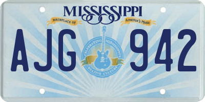 MS license plate AJG942