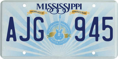 MS license plate AJG945