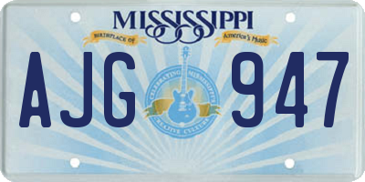 MS license plate AJG947