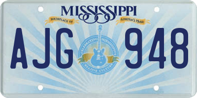 MS license plate AJG948