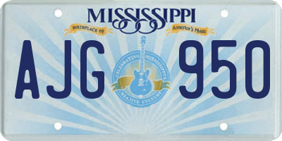 MS license plate AJG950