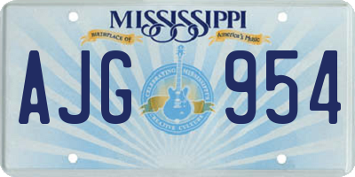 MS license plate AJG954