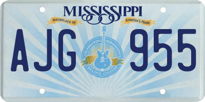 MS license plate AJG955
