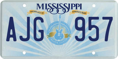 MS license plate AJG957