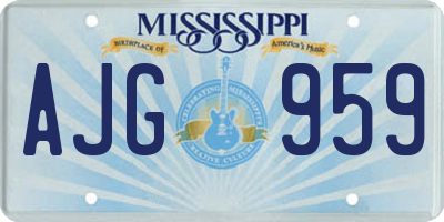 MS license plate AJG959