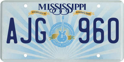 MS license plate AJG960