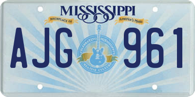 MS license plate AJG961