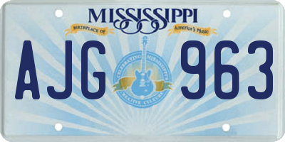 MS license plate AJG963
