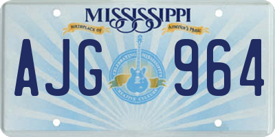 MS license plate AJG964