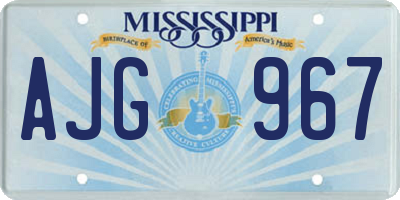 MS license plate AJG967
