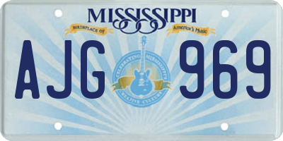 MS license plate AJG969