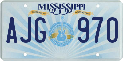 MS license plate AJG970
