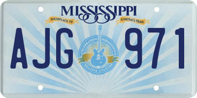 MS license plate AJG971
