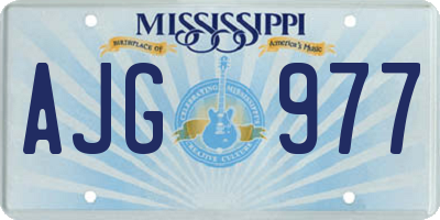 MS license plate AJG977