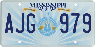 MS license plate AJG979