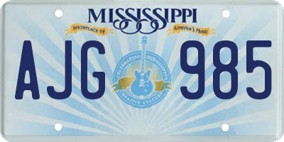 MS license plate AJG985