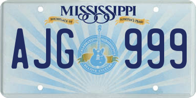 MS license plate AJG999