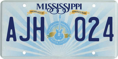 MS license plate AJH024