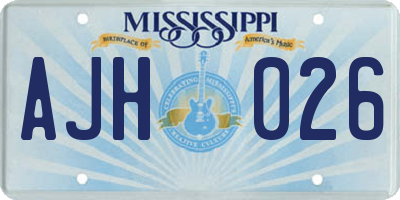 MS license plate AJH026