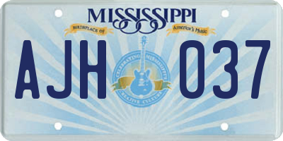 MS license plate AJH037
