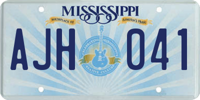 MS license plate AJH041