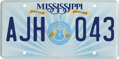MS license plate AJH043