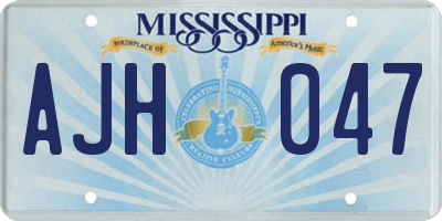 MS license plate AJH047