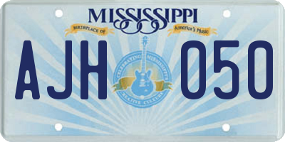 MS license plate AJH050