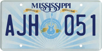 MS license plate AJH051