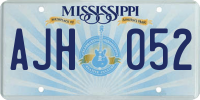MS license plate AJH052