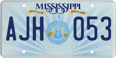 MS license plate AJH053