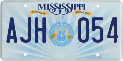 MS license plate AJH054