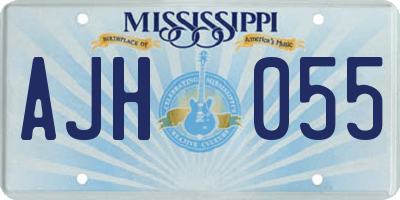 MS license plate AJH055