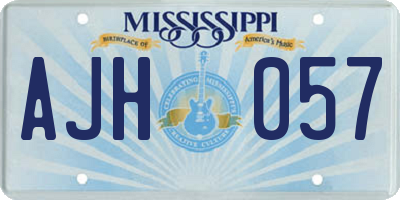 MS license plate AJH057