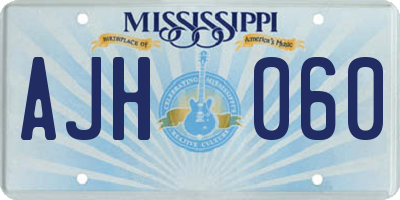 MS license plate AJH060